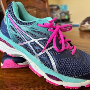 ASICS Women's Gel-Cumulus Running Shoes - Navy and Pink